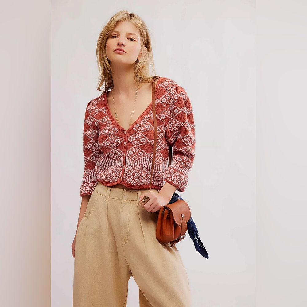 ~SOLD~ Free People Geo Floral Cardi NWT